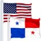 G128 Combo Pack: USA American Flag 3x5 Ft 150D Printed Stars & Panama (Panamanian) Flag 3x5 Ft 150D Printed